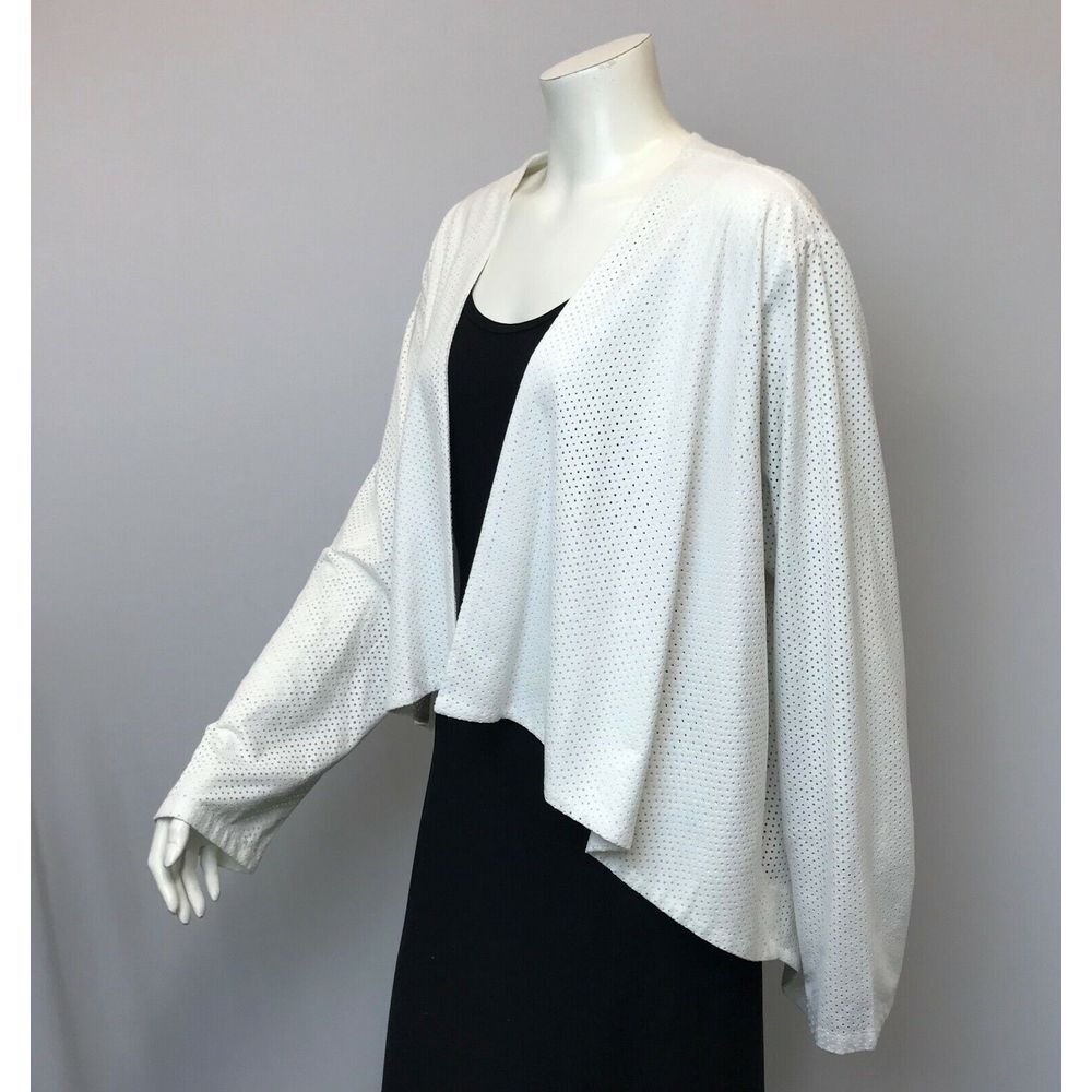 PLANET SWEATER CARDIGAN WHITE PERFORATED HOLES OPEN STYLE‎ ONE SIZE FITS ALL OS